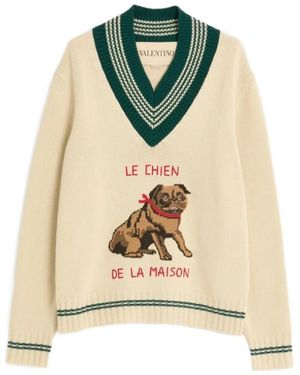 Valentino V-Neck Knitwear - Green