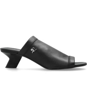 Courreges Schoenen ,Zwart ,Leer Wet Stretch Mules