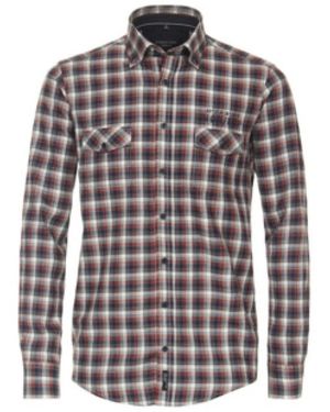CASA MODA Herren Einfarbiges Hemd - Mehrfarbig