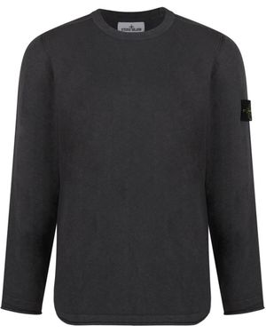 Stone Island Anthrazitgrauer Mock Neck Sweater - Schwarz