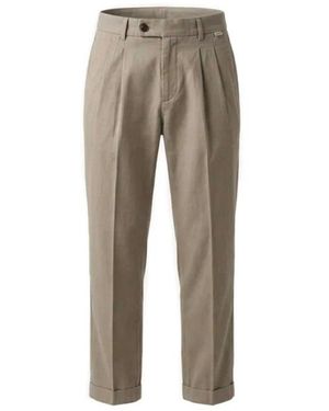 40weft Broeken ,Pantalone Chino Doppia Pinces Carrot Fit - Naturel