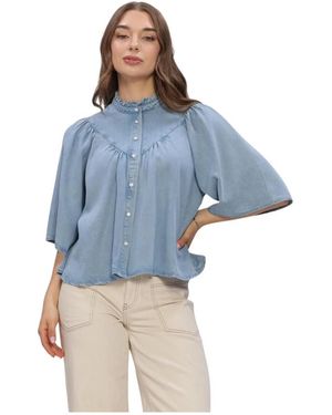 Suncoo Overhemden ,Blauw ,Linnen Louise Blouse
