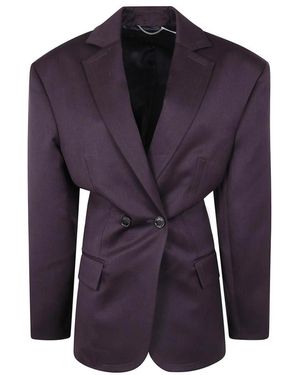 Magda Butrym Jassen ,Paars ,Leer Double-Breasted Tailored Blazer