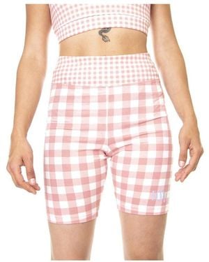 Vans Korte Broeken ,Roze ,Katoen Mixed Up Gingham Legging Short