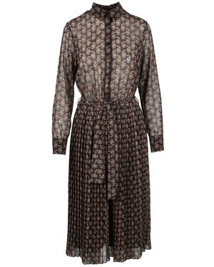 Think! Kleedjes ,Veelkleurig ,Polyester Elegante Damesjurk 100% Polyester - Bruin