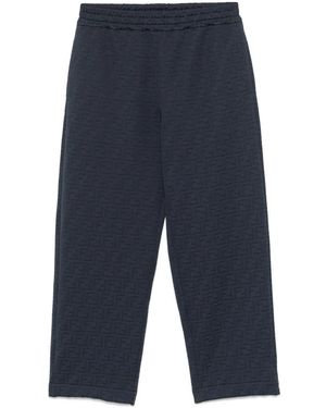 Fendi Broeken ,Blauw ,Katoen Blauwe Elastische Taillebroek Gemaakt