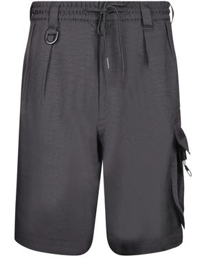 Y-3 Korte Broeken ,Zwart ,Nylon Nylon Stof. Wijd En - Grijs