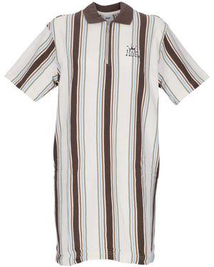 Huf Gestreiftes Polo Strickkleid Off - Mehrfarbig