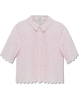 FRAME Overhemden ,Roze ,Denim Het Paisley Eyelet Shirt