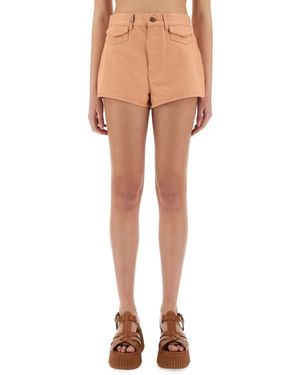 Chloé Korte Broeken ,Roze ,Short Shorts - Naturel