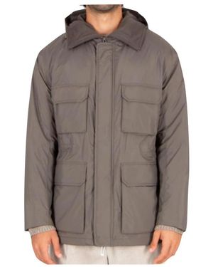 Armani Jassen ,Grijs ,Wol Travel Essentials Gewatteerde Jas