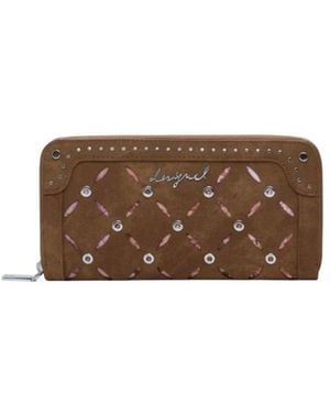 Desigual Beige Polyethylene Wallet - Brown