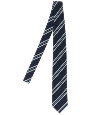 Brioni Patterned Silk Seersucker Tie - Schwarz