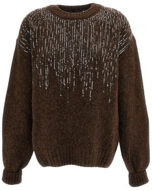 Haikure Round-Neck Knitwear - Marron
