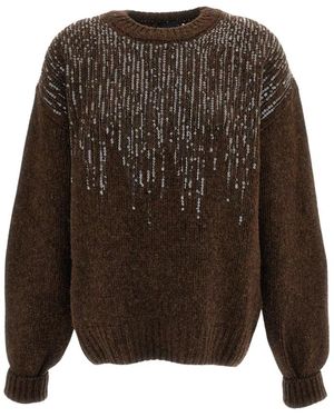 Haikure Rundhals-Strickware - Braun