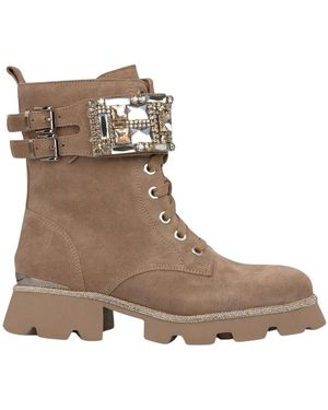 Alma En Pena. Lace-Up Boots - Brown