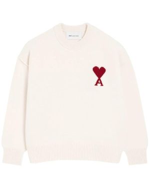 Ami Paris Ami De Coeur Crewneck Sweater - Wit