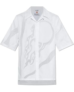 CASABLANCA Short Sleeve Shirts - White