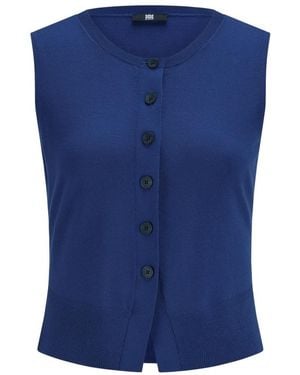 Riani Fijngebreide Vest Met Knopen - Blauw