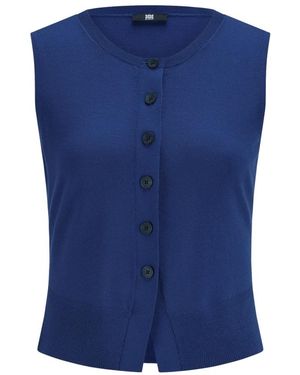 Riani Fijngebreide Vest Met Knopen - Blauw