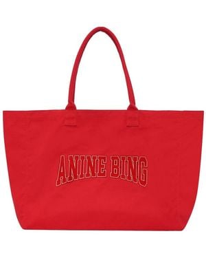 Anine Bing Tassen ,Rood ,Katoen Leo Canvas Tote