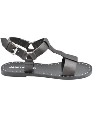 Janet & Janet Flat Sandals - Grey