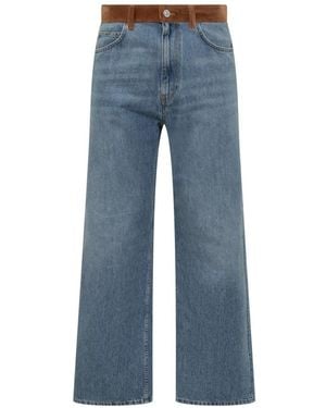 Marni Jeans ,Blauw ,Denim Denim Broek Met Velvet Tailleband
