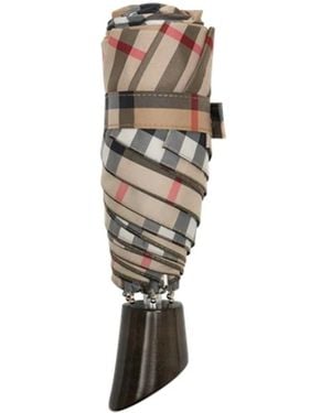 Burberry Accessoires ,Bruin ,Polyester Check Opvouwbare Paraplu