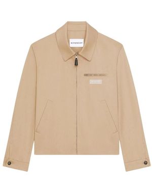 Givenchy Logo Patch Zip Jacket - Naturel