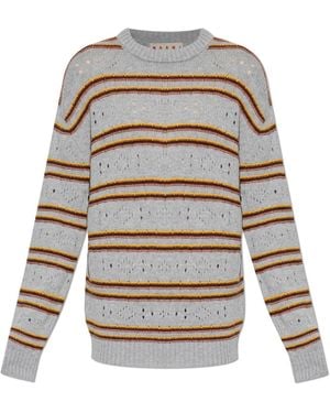 Marni Cashmere-Pullover Mit Ajourmuster - Grau