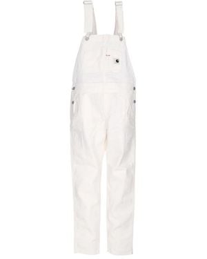Carhartt W Bib Overall Mono Con Peto Enjuagado Con Cera Para Mujer - Blanco