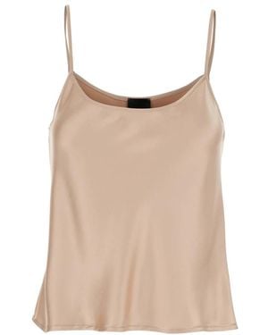 Plain Sleeveless Tops - Marrón