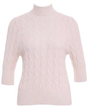 Kaos Zopfmuster-Pullover Mit Schimmer - Pink