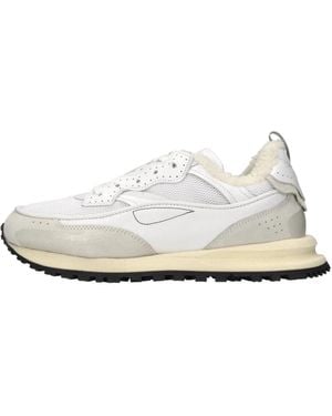 HIDNANDER Sneakers Aus Leder Und Stoff - Weiß