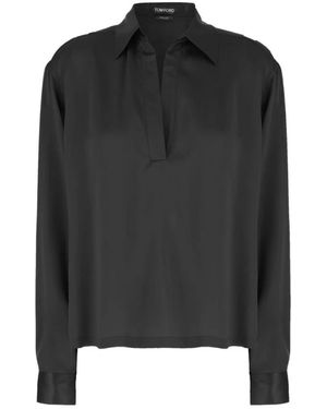 Tom Ford Overhemden ,Zwart T-Shirts En Poloshirts
