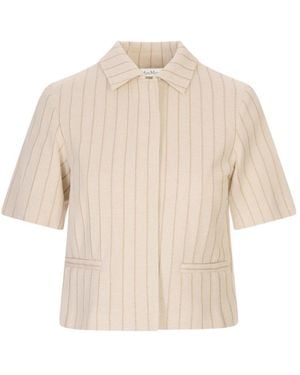 Max Mara Overhemden ,Katoen Korte Shirt Jas - Naturel