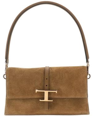 Tod's T Timeless Mini Flap Bag - Braun