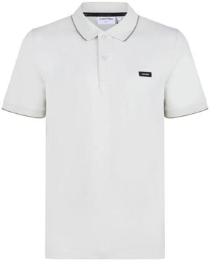 Calvin Klein Logo Patch Polo Shirt - Weiß