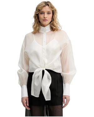 KARL LAGERFELD Transparante Zijden Blouse - Wit