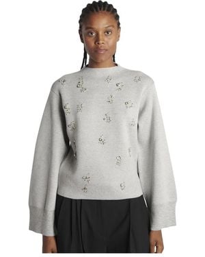 3.1 Phillip Lim Truien & Vesten ,Blauw ,Wol Embellished Merino Wool Sweater - Grijs