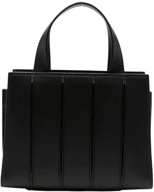 Max Mara Paneled Leren Tote Bag - Zwart