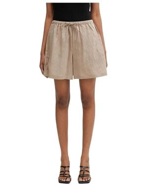Maison Kitsuné Korte Broeken ,Bruin ,Elastische Gestreepte Shorts - Naturel