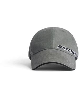 Balenciaga Accessoires ,Grijs ,Katoen Tilted Typo Cap