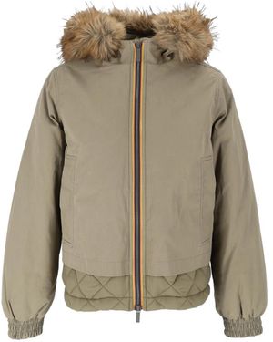 K-Way Jassen ,Groen ,Nylon Tosca Wax Cotton Nylon Corto
