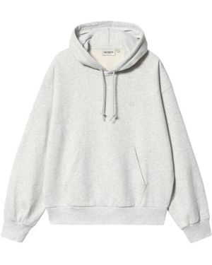 Carhartt Hoodies & Sweatvesten ,Grijs ,Katoen Hooded Casey Sweatshirt - Wit