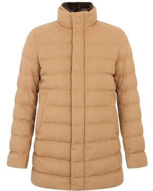 Herno Jassen ,Bruin ,Wol Gewatteerde Jas - Naturel