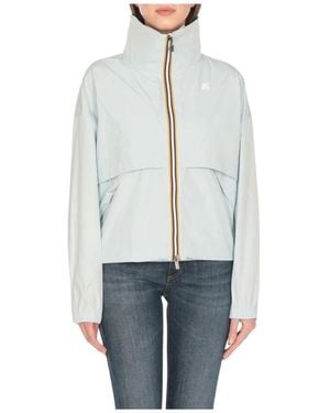 K-Way Himmelblaue Wasserdichte Blazer Mit Reverskragen - Grau