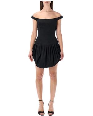 Magda Butrym Jurk Met Off-Shoulder Halslijn - Zwart