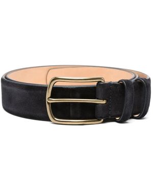 Officine Creative Suède Riem Met Oc Strip Design - Zwart
