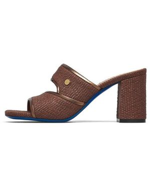 Loriblu Asymmetrische Mules Mit Doppelten Riemen Vorne - Braun